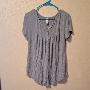Elegant Gray Short Sleeve Women's Top